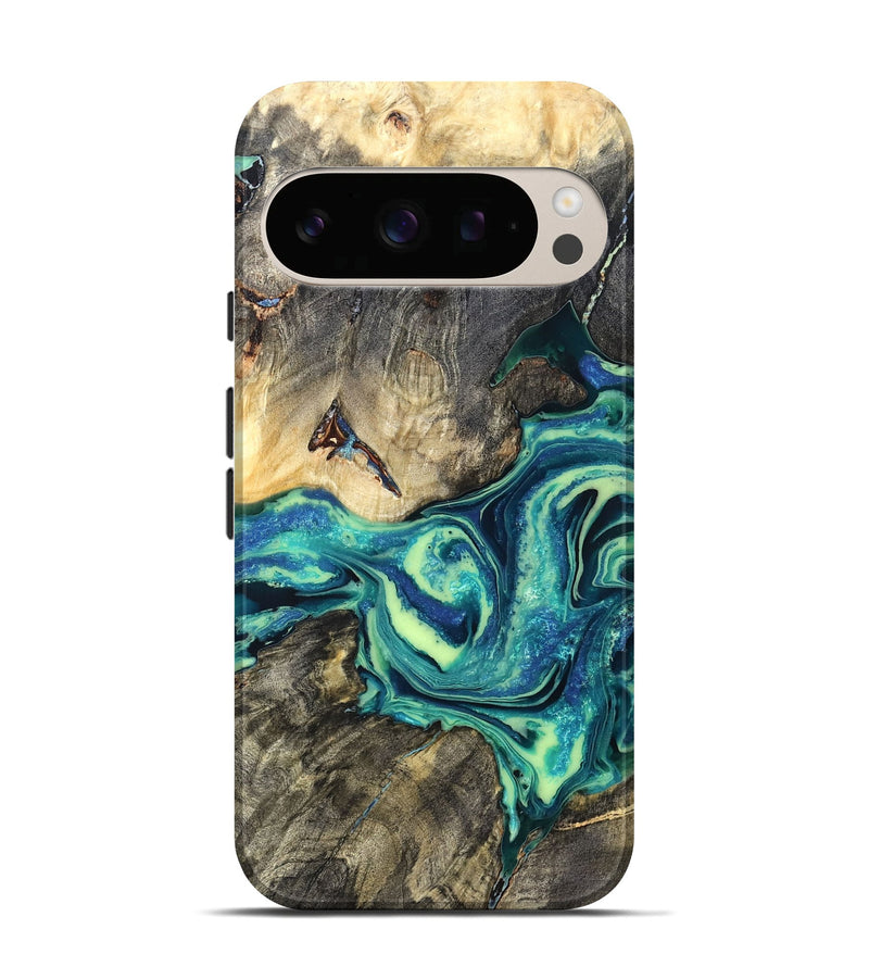 Pixel 10 Pro Wood Live Edge Phone Case - Bernard (Blue, 822164)