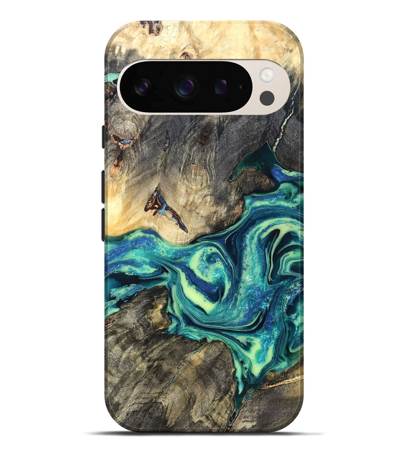 Pixel 10 Pro XL Wood Live Edge Phone Case - Bernard (Blue, 822164)