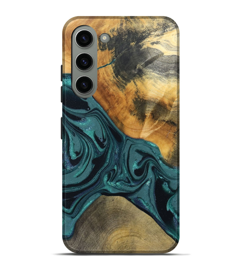 Galaxy S23 Plus Wood Live Edge Phone Case - Miya (Green, 822165)