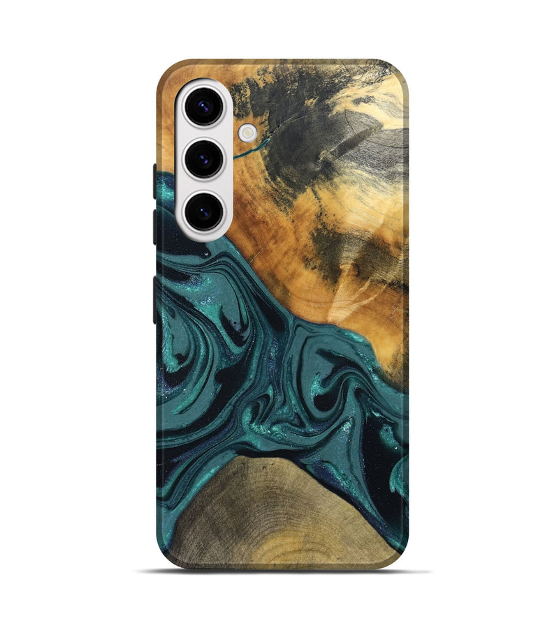 Galaxy S25 Wood Live Edge Phone Case - Miya (Green, 822165)