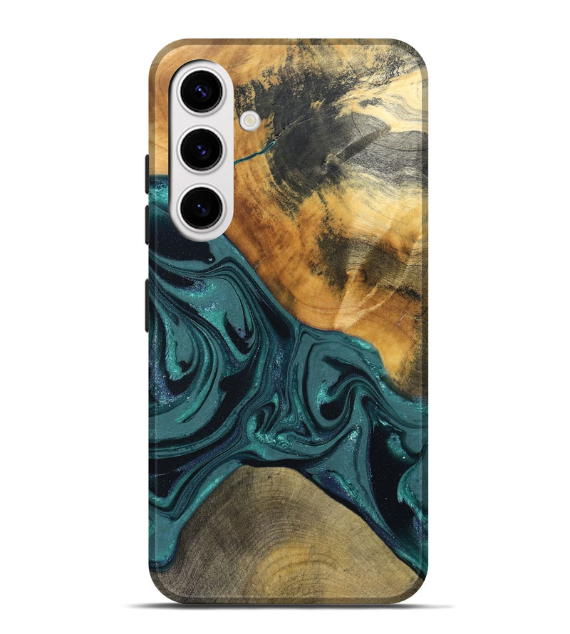 Galaxy S25 Plus Wood Live Edge Phone Case - Miya (Green, 822165)