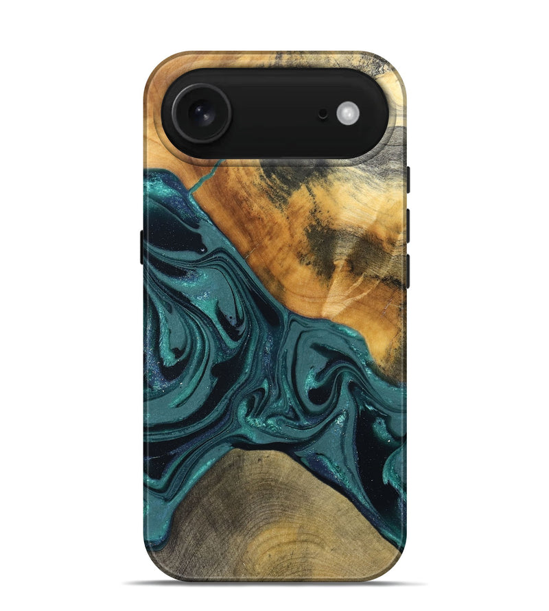 iPhone 17 Air Wood Live Edge Phone Case - Miya (Green, 822165)