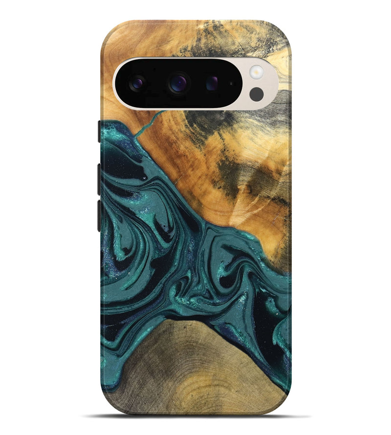 Pixel 10 Pro XL Wood Live Edge Phone Case - Miya (Green, 822165)
