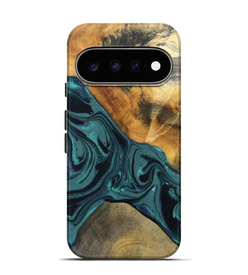 Pixel 11 Pro Wood Live Edge Phone Case - Miya (Green, 822165)