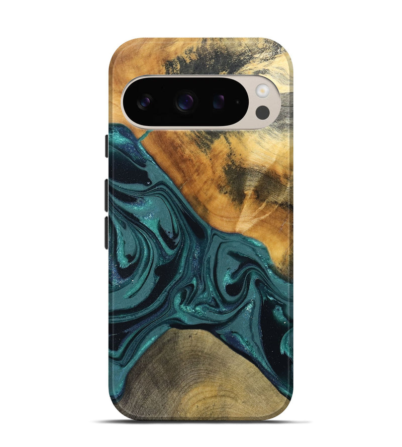 Pixel 9 Wood Live Edge Phone Case - Miya (Green, 822165)