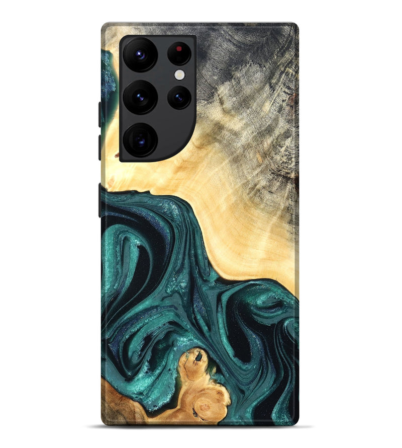 Galaxy S22 Ultra Wood Live Edge Phone Case - Adriel (Green, 822168)