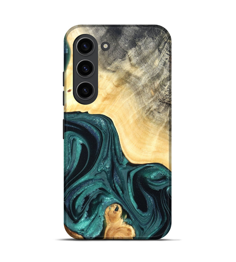Galaxy S23 Wood Live Edge Phone Case - Adriel (Green, 822168)
