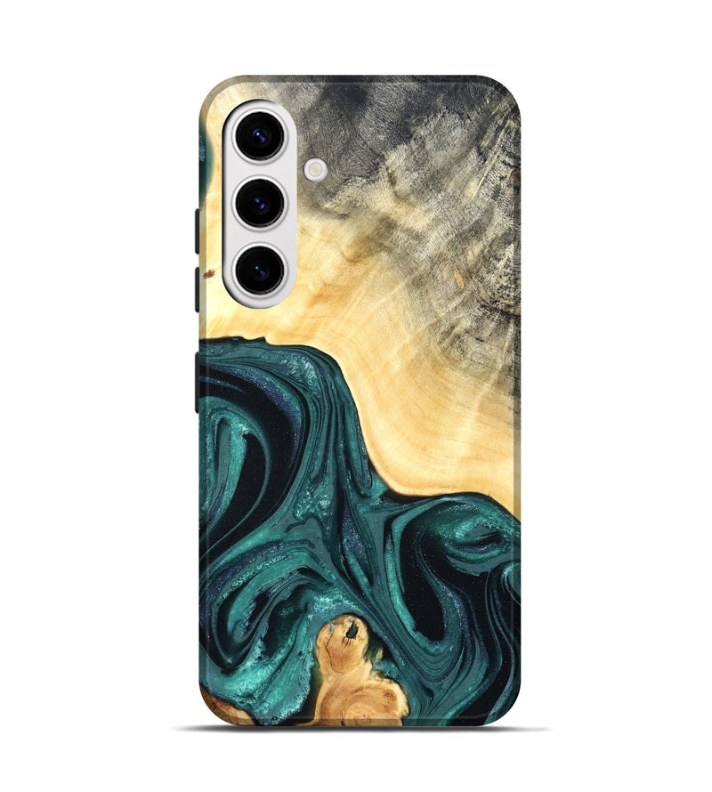 Galaxy S25 Wood Live Edge Phone Case - Adriel (Green, 822168)