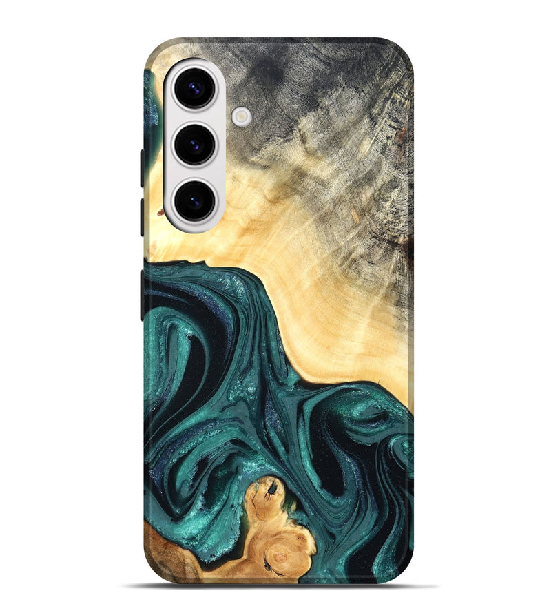 Galaxy S25 Plus Wood Live Edge Phone Case - Adriel (Green, 822168)