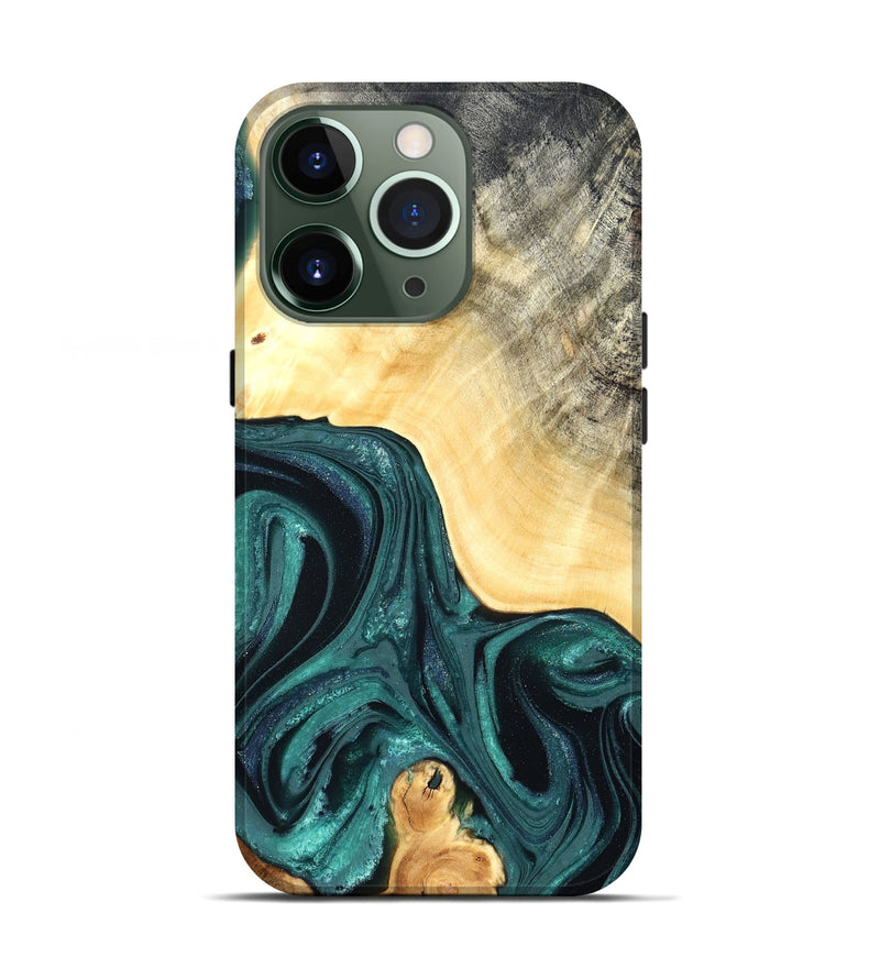 iPhone 13 Pro Wood Live Edge Phone Case - Adriel (Green, 822168)