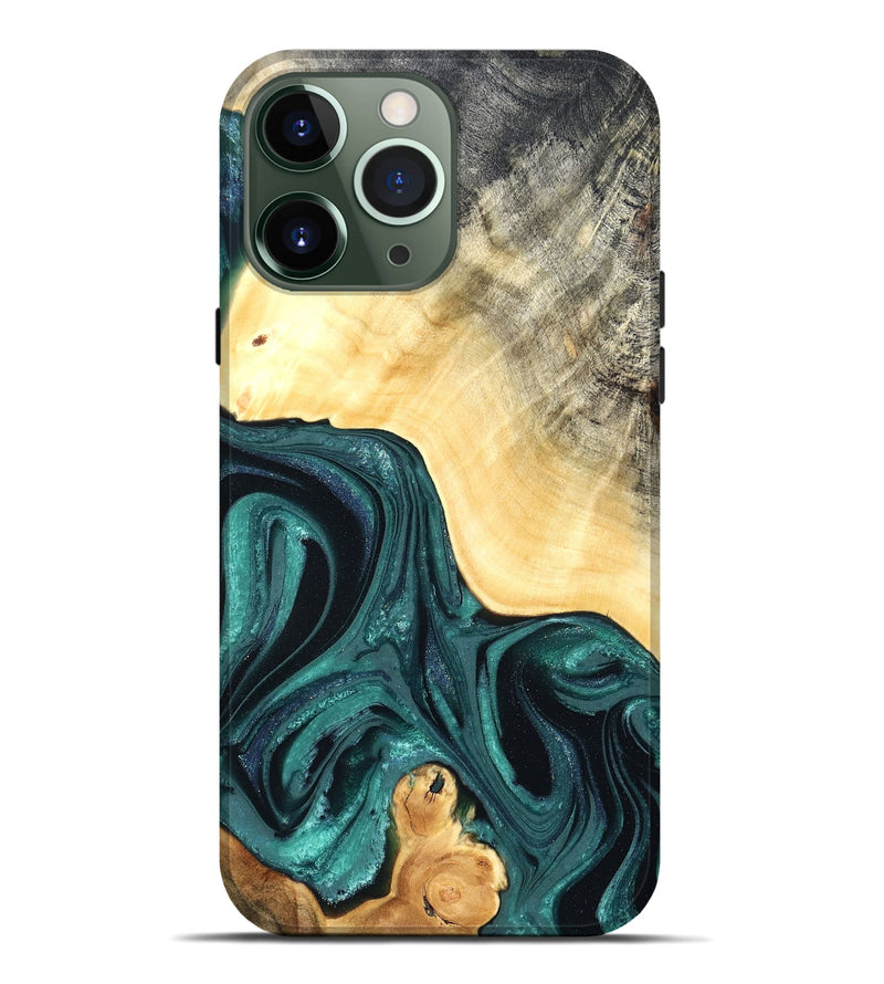 iPhone 13 Pro Max Wood Live Edge Phone Case - Adriel (Green, 822168)