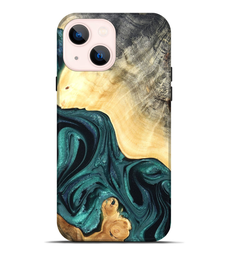 iPhone 14 Plus Wood Live Edge Phone Case - Adriel (Green, 822168)