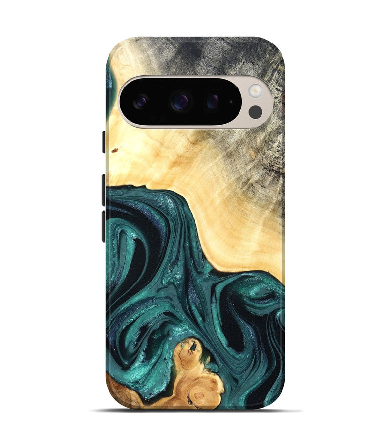 Pixel 10 Pro Wood Live Edge Phone Case - Adriel (Green, 822168)