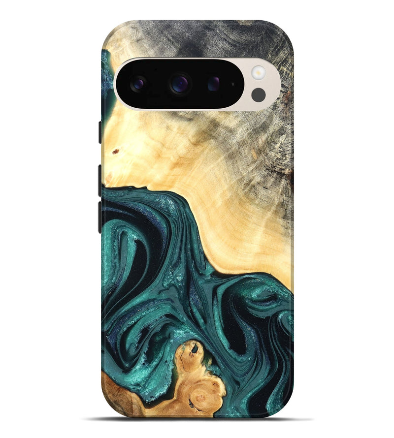 Pixel 9 Pro XL Wood Live Edge Phone Case - Adriel (Green, 822168)