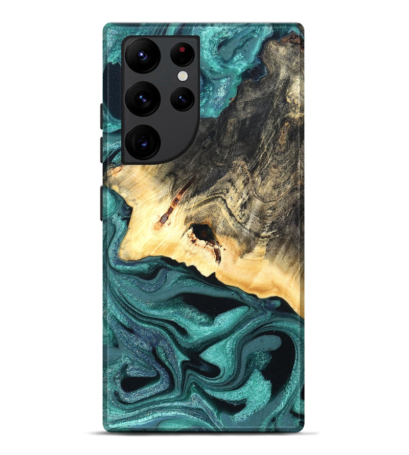 Galaxy S22 Ultra Wood Live Edge Phone Case - Carl (Green, 822169)