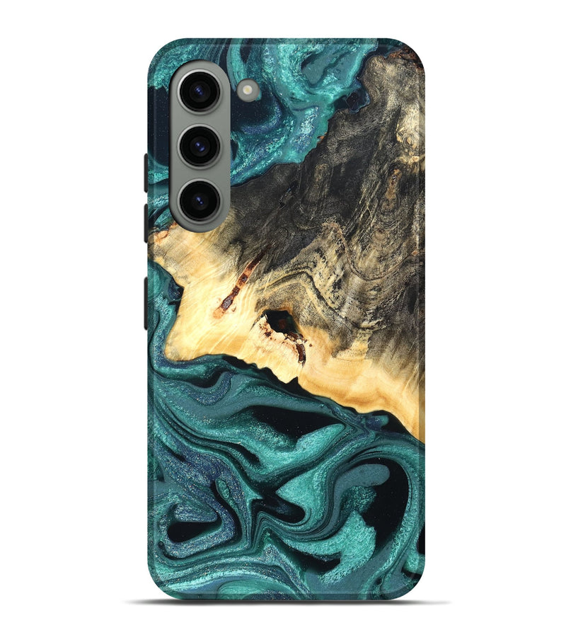Galaxy S23 Plus Wood Live Edge Phone Case - Carl (Green, 822169)
