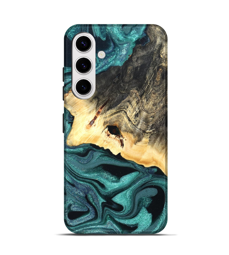 Galaxy S25 Wood Live Edge Phone Case - Carl (Green, 822169)