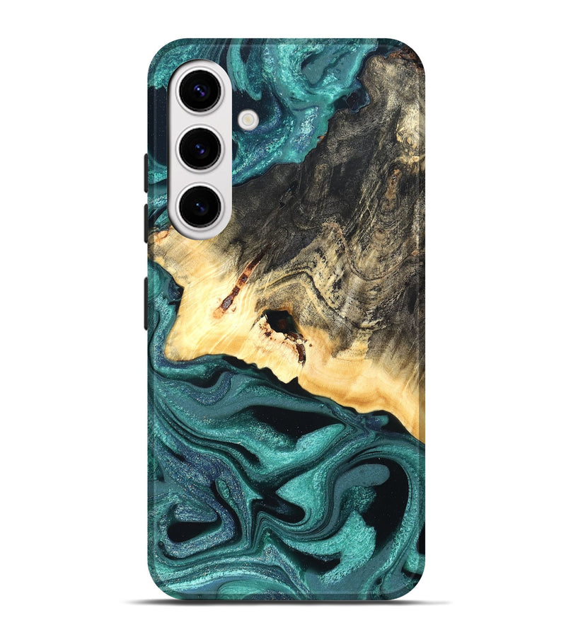 Galaxy S25 Plus Wood Live Edge Phone Case - Carl (Green, 822169)