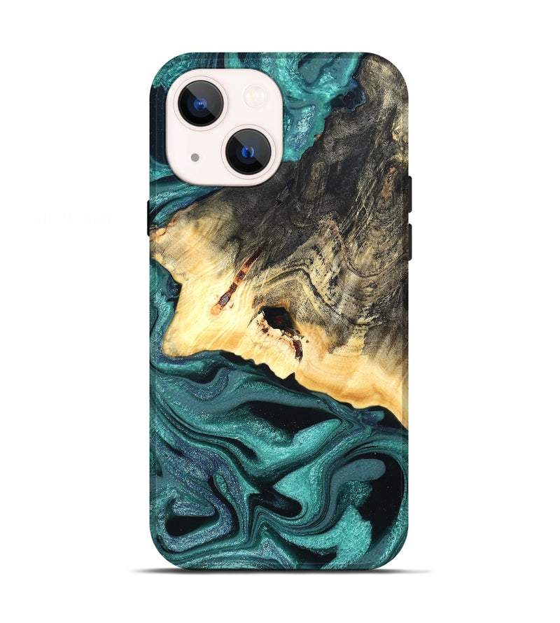 iPhone 13 Wood Live Edge Phone Case - Carl (Green, 822169)