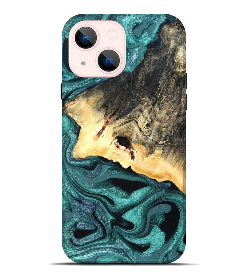 iPhone 14 Plus Wood Live Edge Phone Case - Carl (Green, 822169)