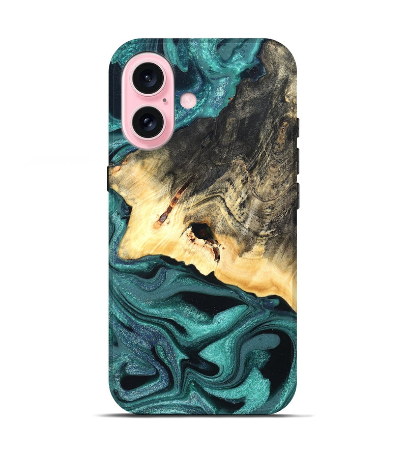 iPhone 17 Wood Live Edge Phone Case - Carl (Green, 822169)