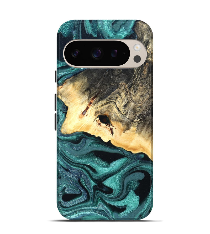 Pixel 9 Wood Live Edge Phone Case - Carl (Green, 822169)