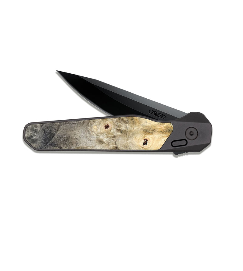 EDC Dark Slate Wood Pocket Knife - Vallie (Wood Burl, 822178)