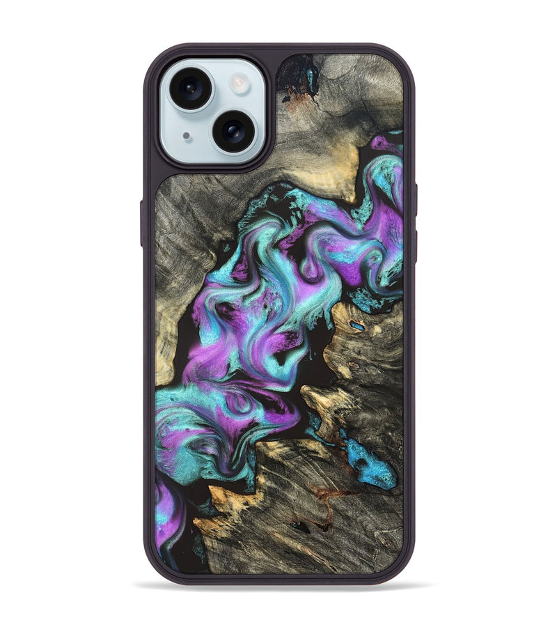 iPhone 15 Plus Wood Phone Case - Almeda (Purple, 822179)