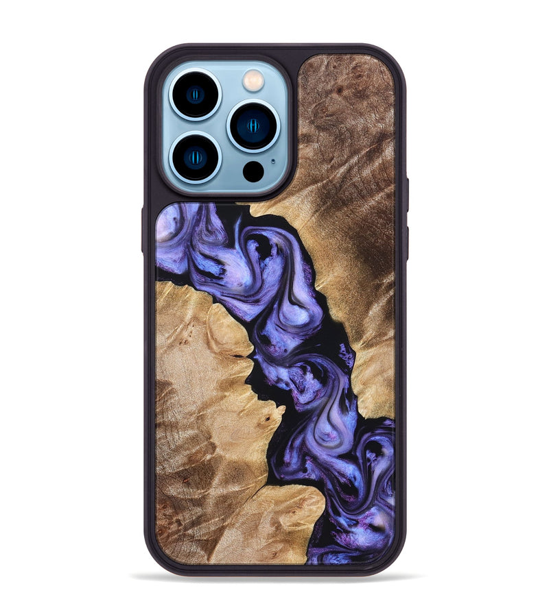 iPhone 14 Pro Max Wood Phone Case - Melody (Purple, 822181)
