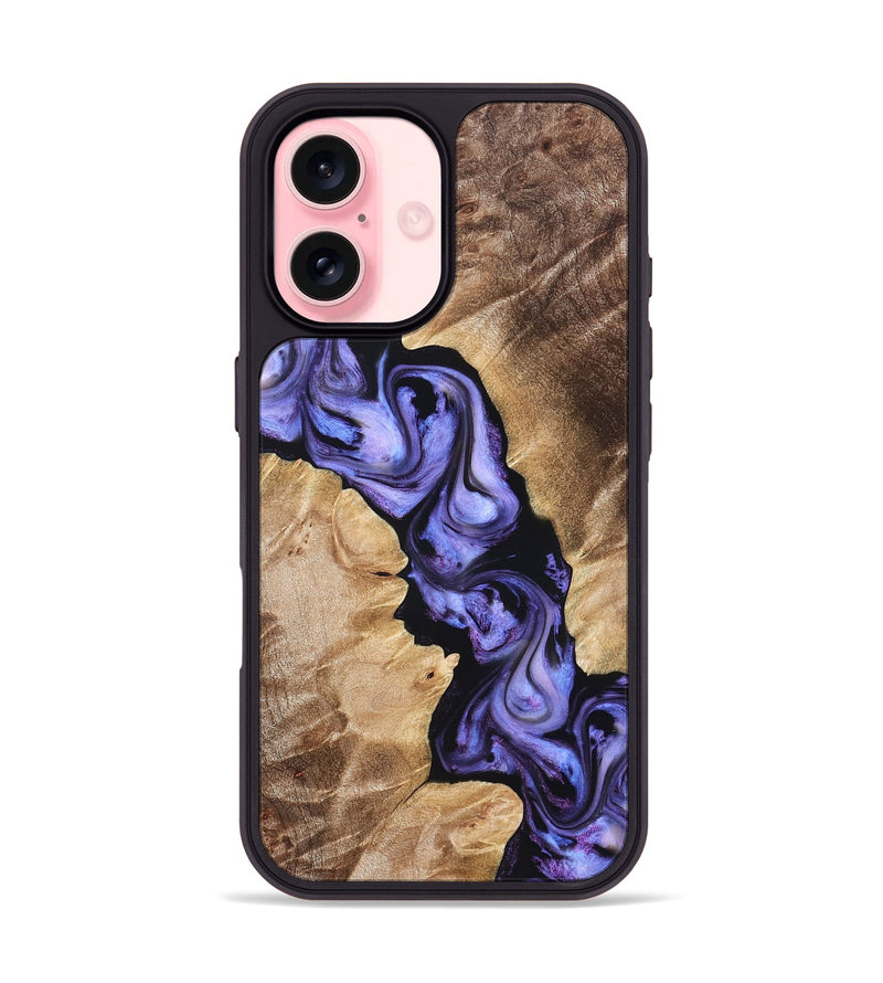 iPhone 16 Wood Phone Case - Melody (Purple, 822181)