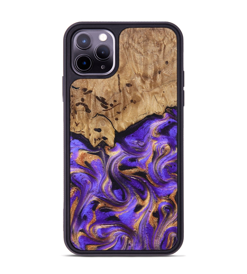 iPhone 11 Pro Max Wood Phone Case - Kristal (Purple, 822182)