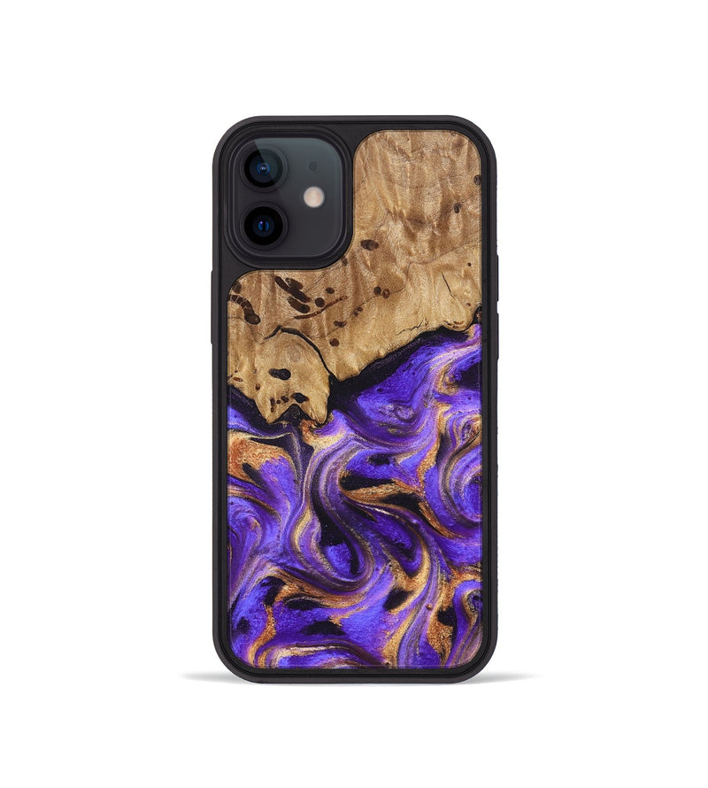 iPhone 12 mini Wood Phone Case - Kristal (Purple, 822182)