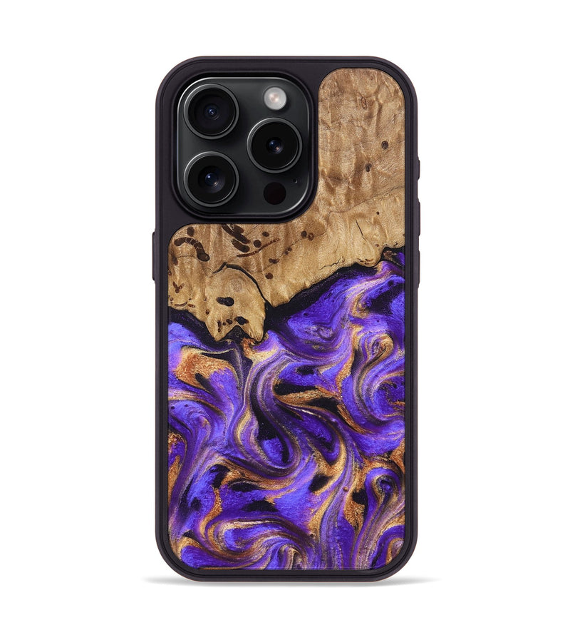 iPhone 15 Pro Wood Phone Case - Kristal (Purple, 822182)