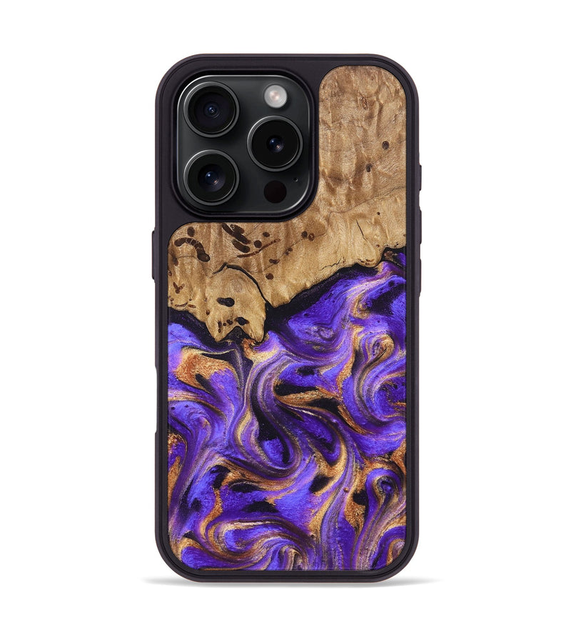 iPhone 16 Pro Wood Phone Case - Kristal (Purple, 822182)