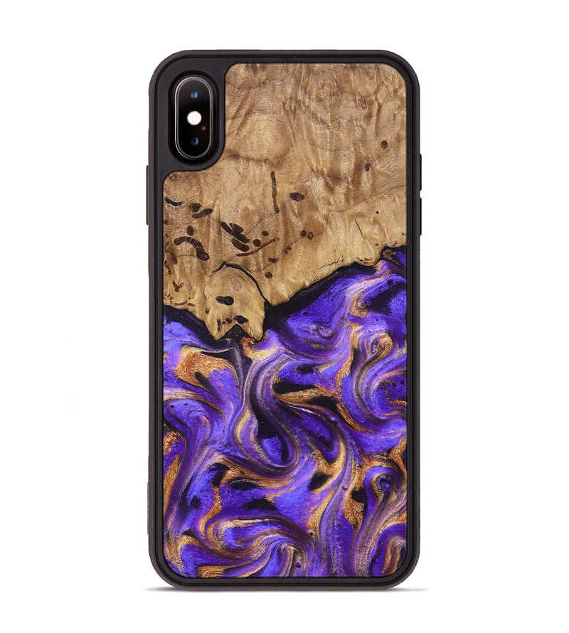 iPhone Xs Max Wood Phone Case - Kristal (Purple, 822182)