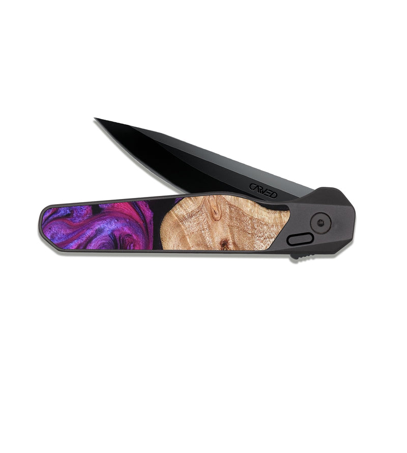 EDC Dark Slate Wood Pocket Knife - Jenelle (Purple, 822183)