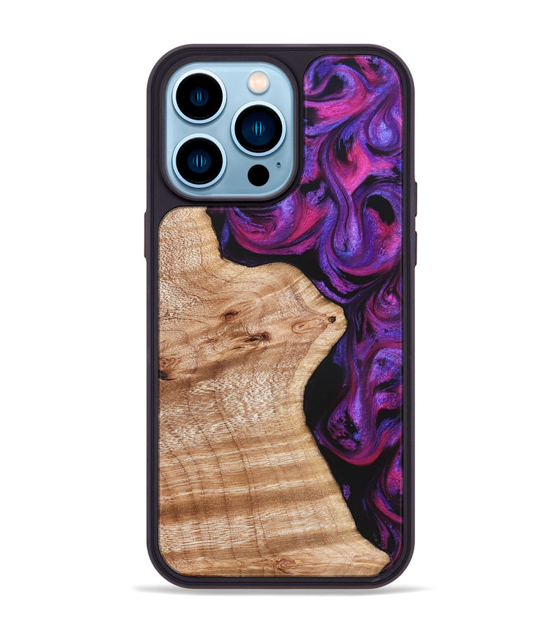 iPhone 14 Pro Max Wood Phone Case - Jenelle (Purple, 822183)