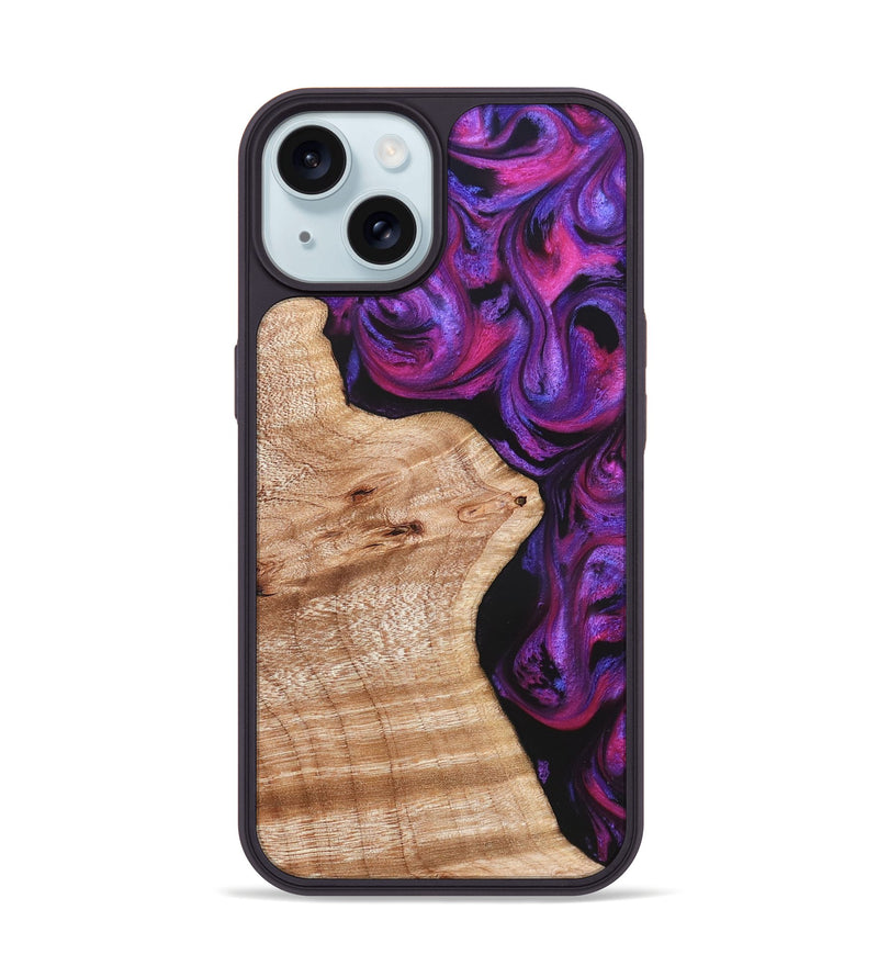 iPhone 15 Wood Phone Case - Jenelle (Purple, 822183)