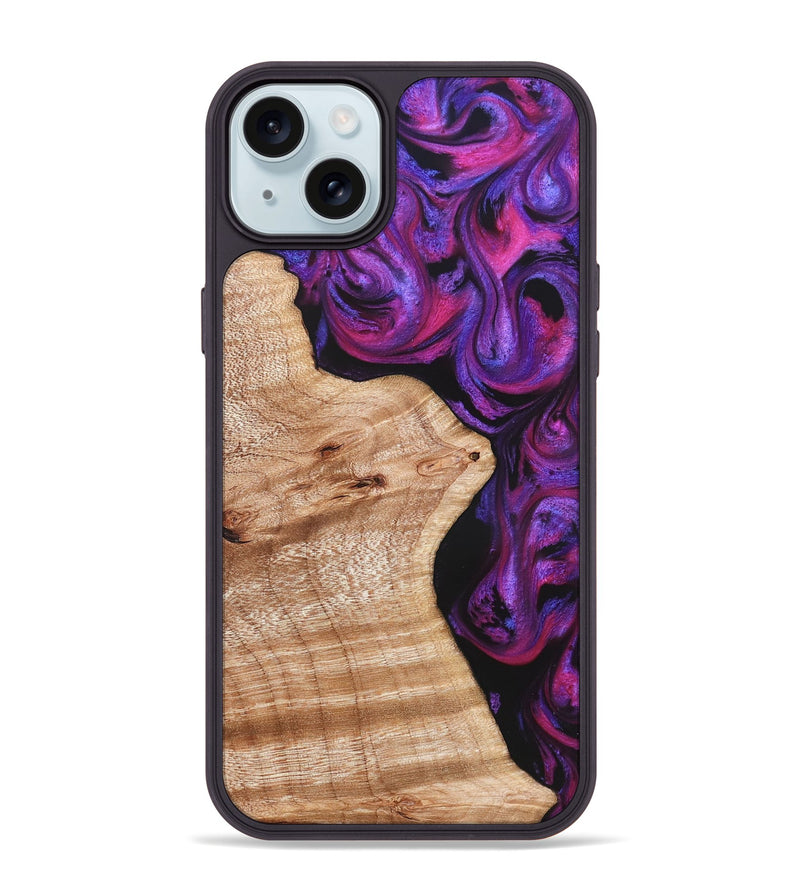 iPhone 15 Plus Wood Phone Case - Jenelle (Purple, 822183)
