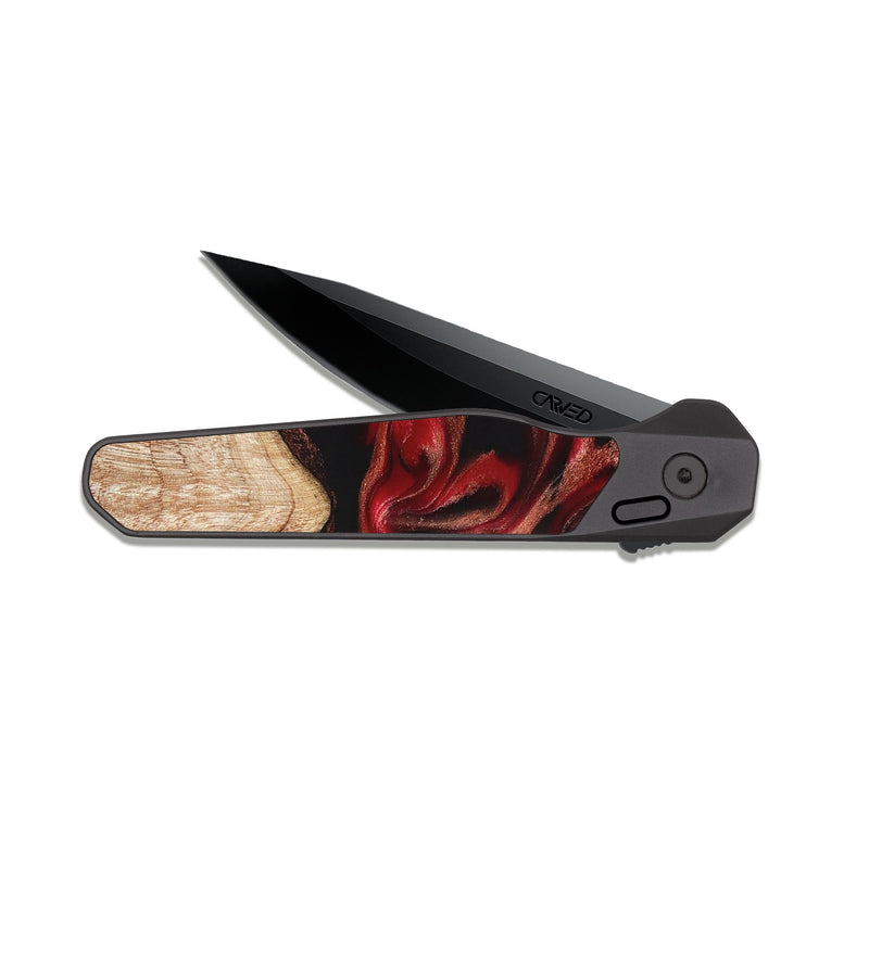 EDC Dark Slate Wood Pocket Knife - Harlan (Red, 822184)