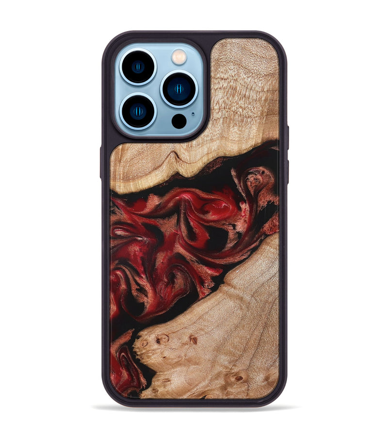 iPhone 14 Pro Max Wood Phone Case - Harlan (Red, 822184)