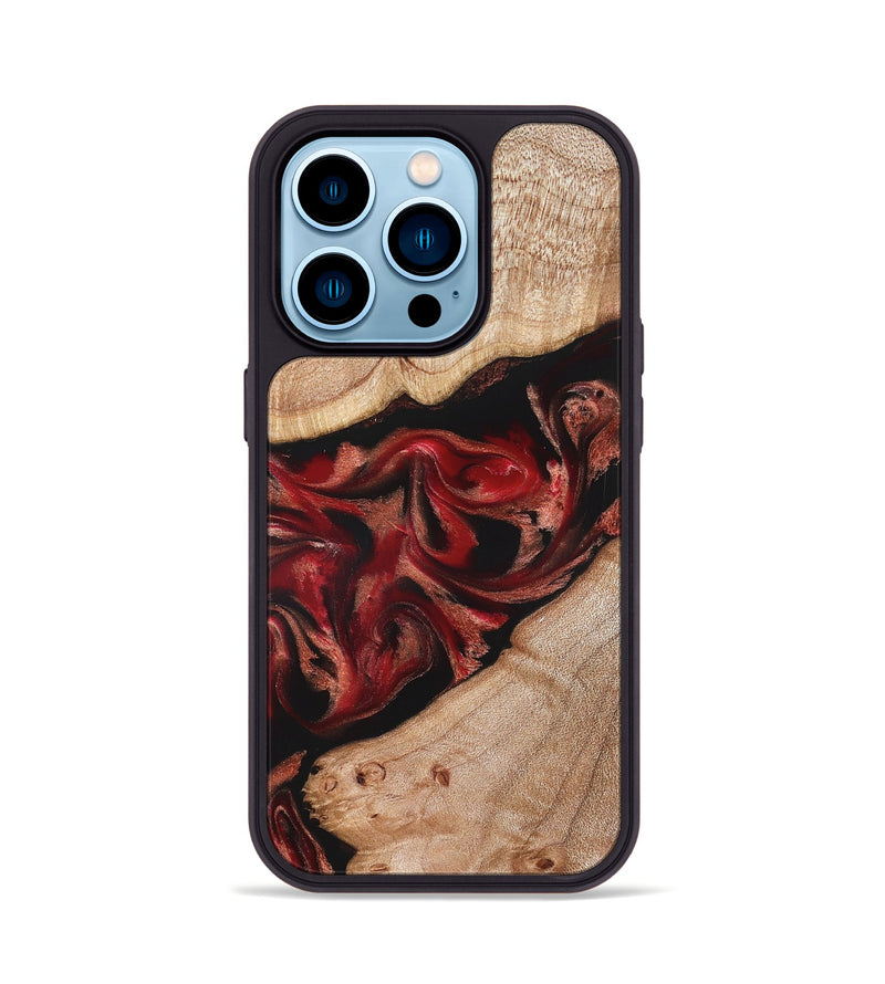 iPhone 14 Pro Wood Phone Case - Harlan (Red, 822184)