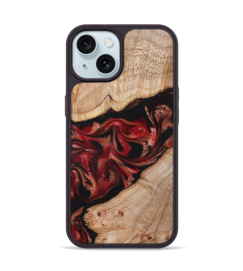 iPhone 15 Wood Phone Case - Harlan (Red, 822184)