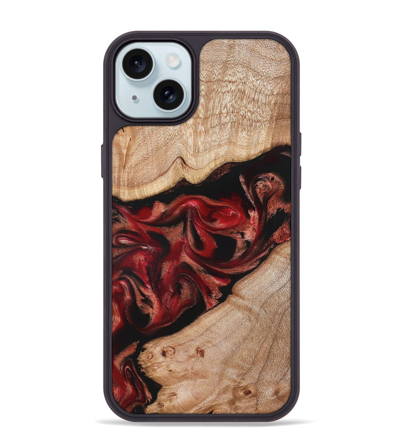 iPhone 15 Plus Wood Phone Case - Harlan (Red, 822184)