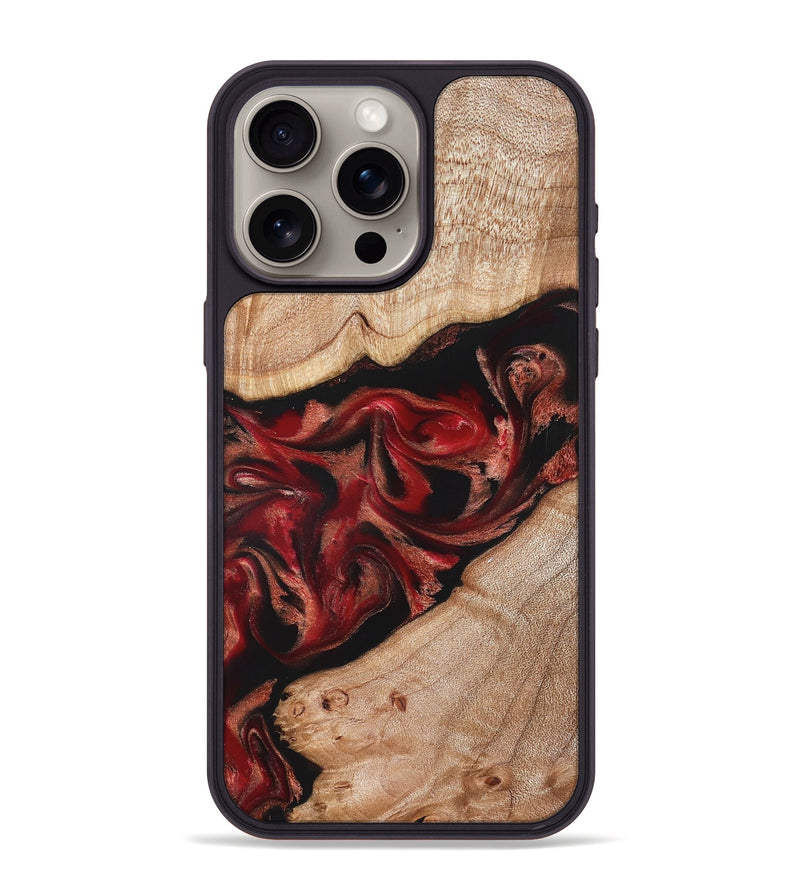 iPhone 15 Pro Max Wood Phone Case - Harlan (Red, 822184)