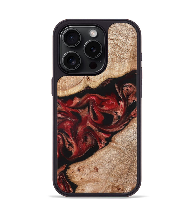 iPhone 15 Pro Wood Phone Case - Harlan (Red, 822184)