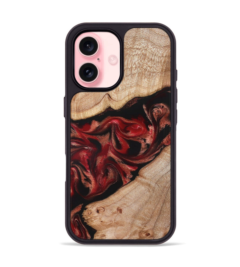 iPhone 16 Wood Phone Case - Harlan (Red, 822184)