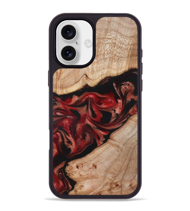 iPhone 16 Plus Wood Phone Case - Harlan (Red, 822184)