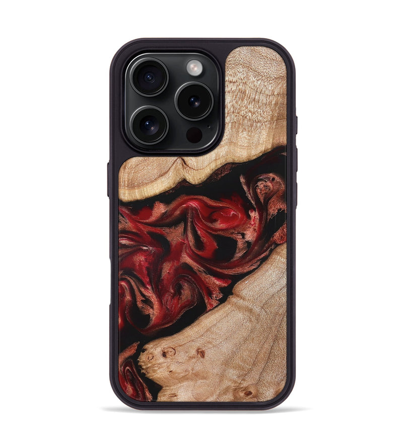 iPhone 16 Pro Wood Phone Case - Harlan (Red, 822184)
