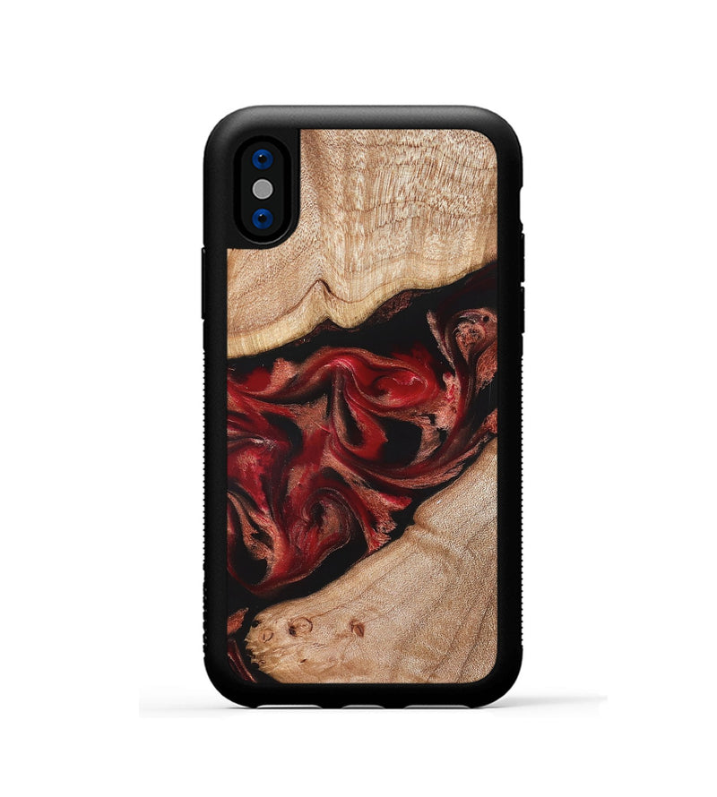 iPhone Xs Wood Phone Case - Harlan (Red, 822184)